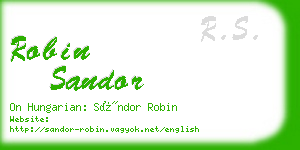 robin sandor business card